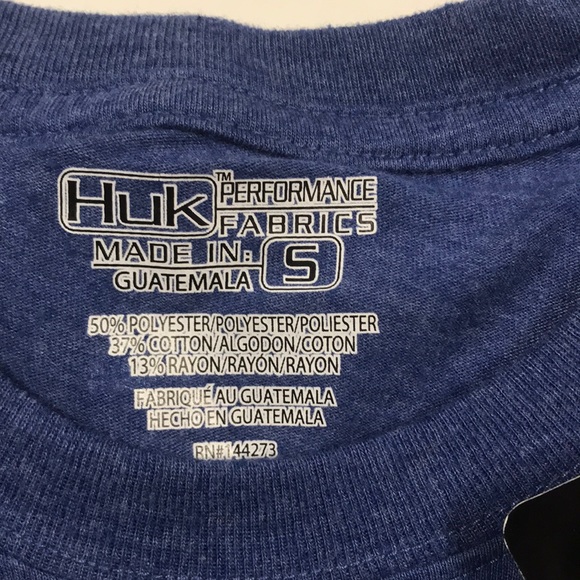 🆕 HUK FISHING Mens Small Blue Tee Shirt - Picture 4 of 4